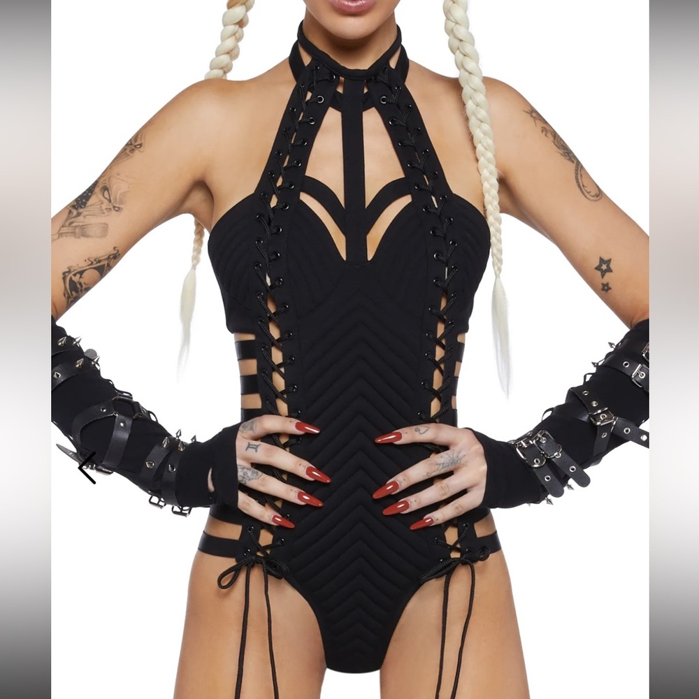 NWT Club Exx black rude awakening bodysuit
